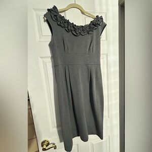 London Times Charcoal Midi Dress